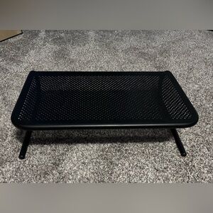 Black Perforated computer monitor riser